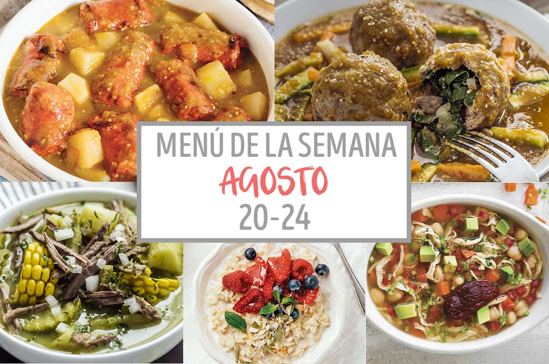 Menú de la semana – Agosto – 20 – 24