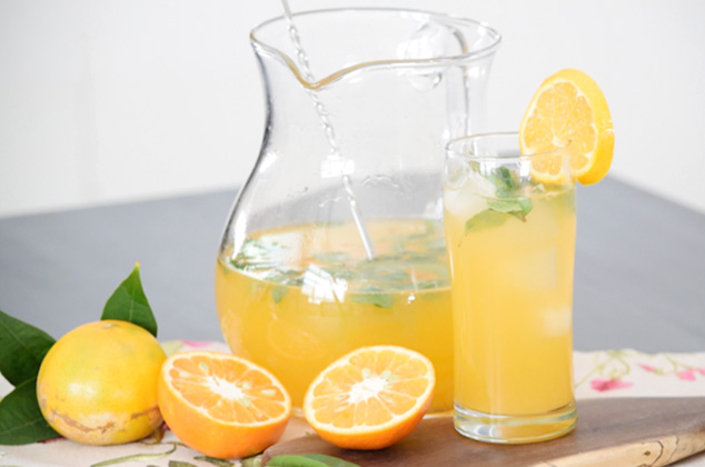 Agua de mandarina con menta