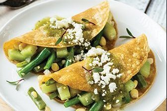 Receta de Enchiladas de tinga vegetariana en salsa verde - Cocina Vital