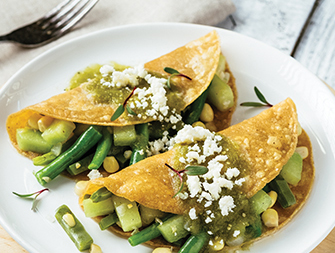 Receta de Enchiladas de tinga vegetariana en salsa verde - Cocina Vital