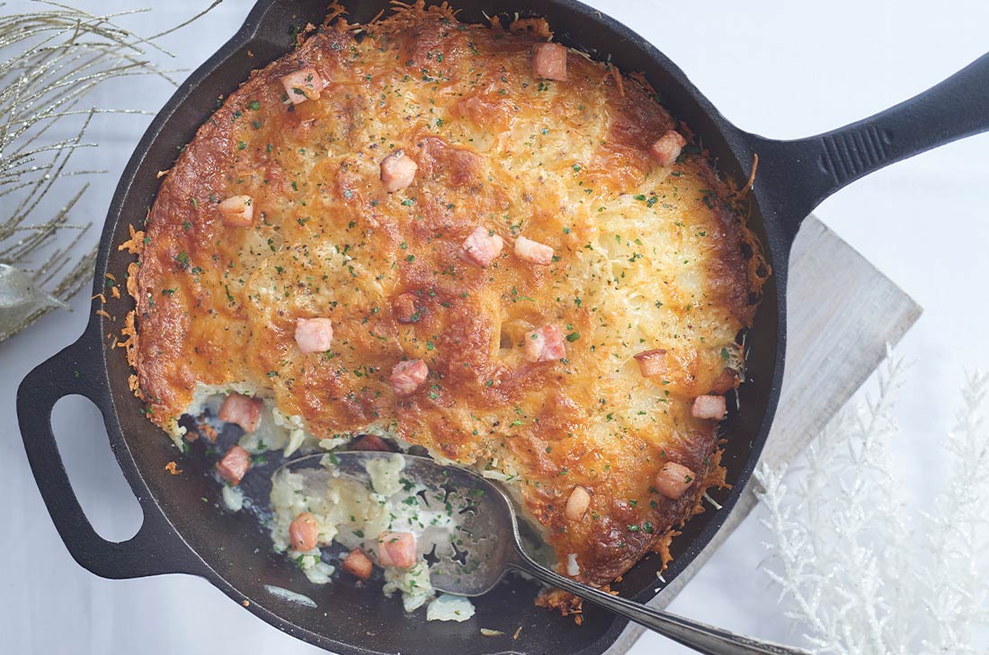 Gratín de papas con tocino