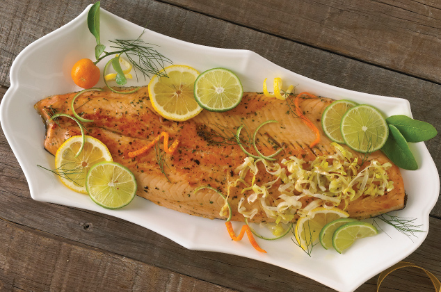 Salmón a la miel con cítricos