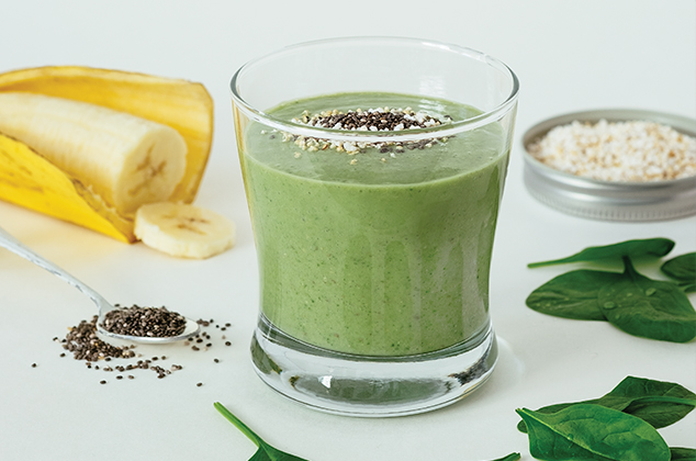 Smoothie verde de espinaca