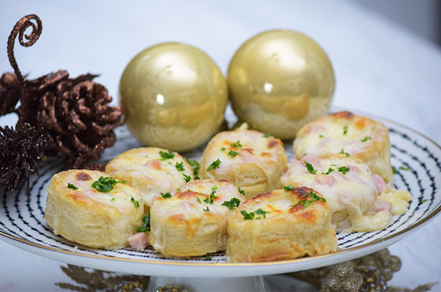 Canapés de jamón y queso