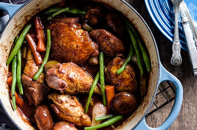 Receta de coq au vin - Recetas con pollo