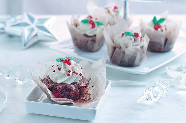 Receta de mini fruit cakes de chocolate - Recetas de navidad