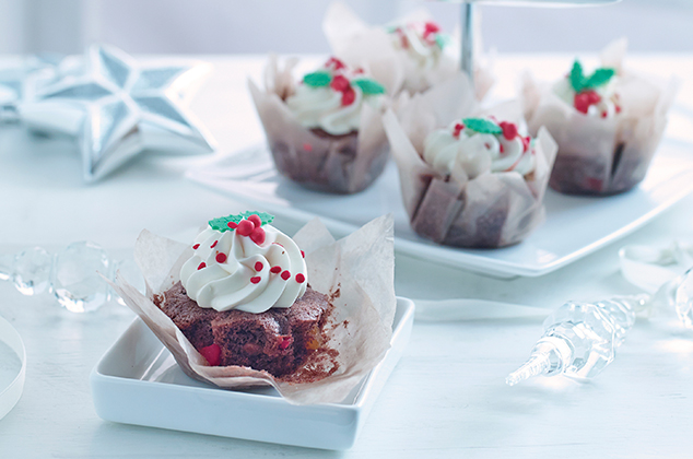 Mini fruit cakes de chocolate