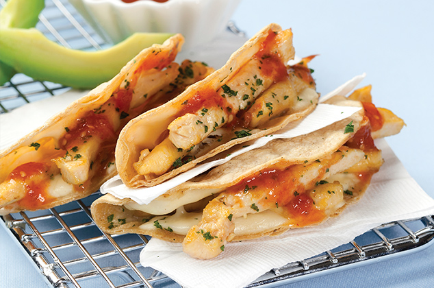 Quesadillas de pollo y aguacate