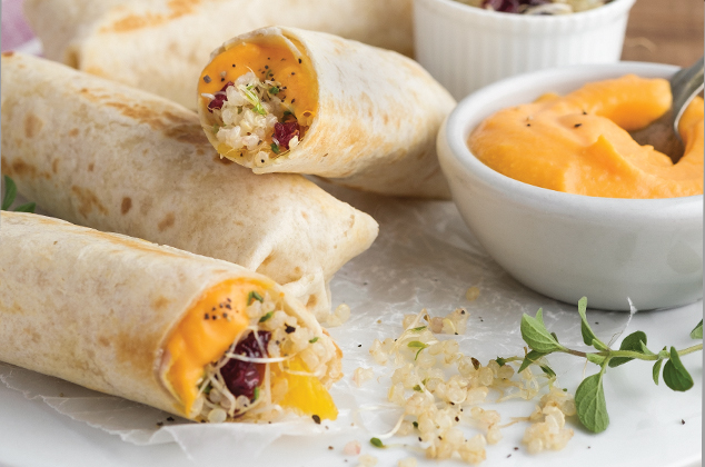 Receta de wrap de quinoa y puré de camote - Recetas vegetarianas