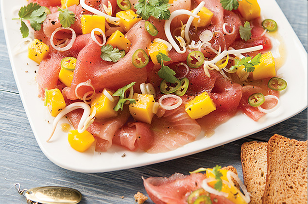 Carpaccio de atún con vinagreta de soya - Recetas con pescados