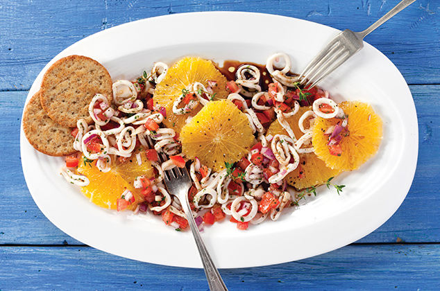 Ensalada de calamares y cítricos