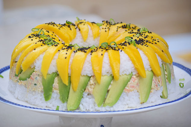 Rosca de sushi casera