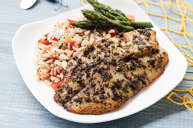 Tilapia chimichurri y arroz