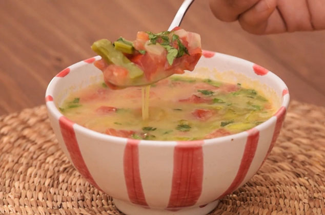 Receta de Sopa de habas secas con nopales