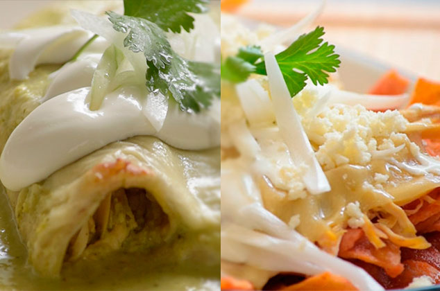 Enchiladas suizas VS Chilaquiles rojos gratinados