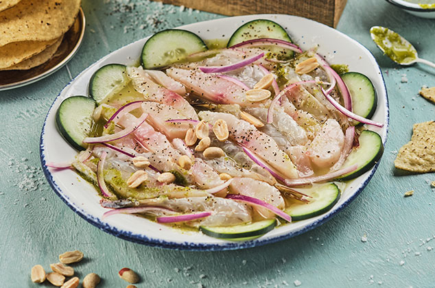 Tiritas de pescado al aguachile