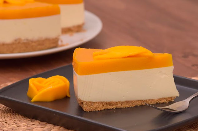 Receta de Cheesecake frío de mango sin horno