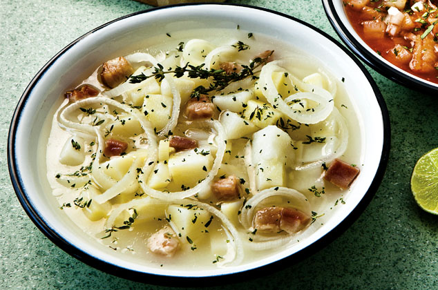 Sopa de papa con tocino