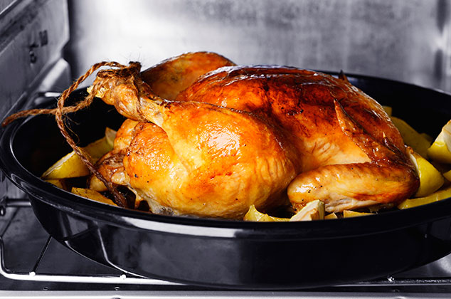 Tiempos de cocción para piezas de carne grandes: cerdo, pavo y pollo
