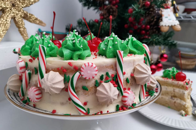 Pastel navideño de tres leches