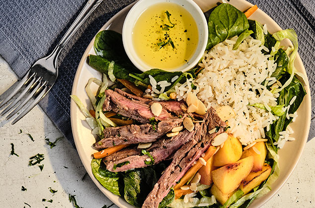 Ensalada de arrachera con vinagreta