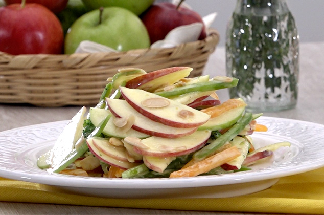 Ensalada cítrica con manzana y pimientos