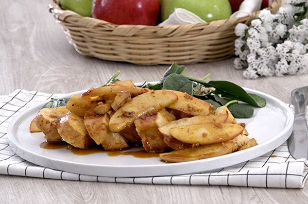 Receta de Pechugas de pollo con salsa de manzana, piña y jengibre