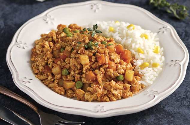 Picadillo de pollo con arroz