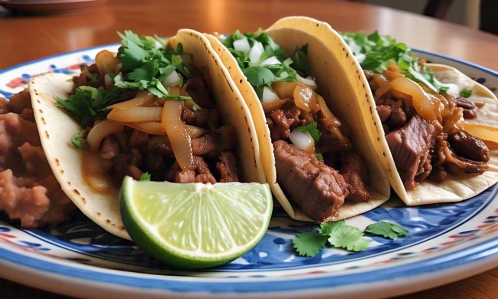 Receta de tacos de bistec encebollado