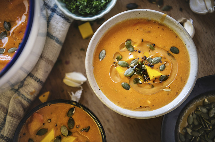 Sopa o crema de calabaza de invierno