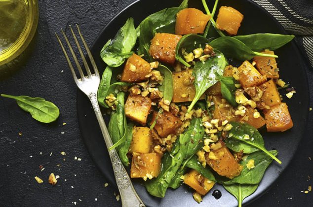 Ensalada de calabaza y espinacas