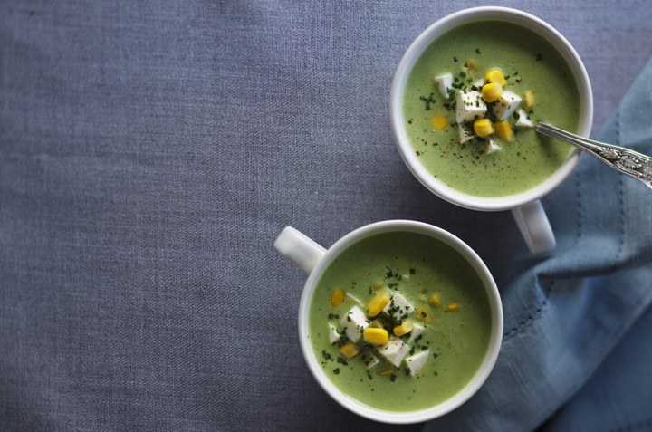 crema de avena y chile poblano