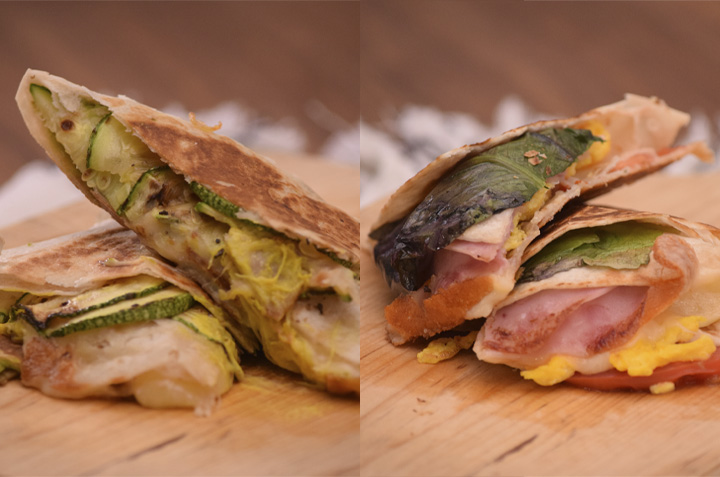 wrap 2x1: jamón con queso y vegetariano