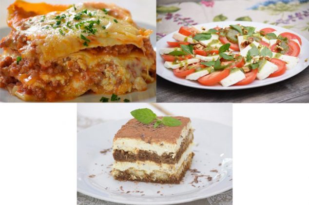 Menú italiano para cena romántica