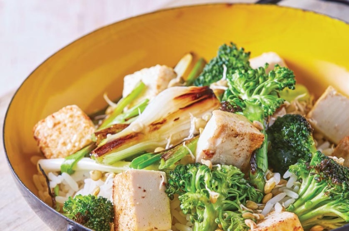 receta Tofu a la plancha con verduras asadas