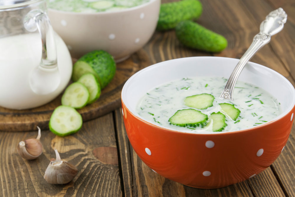 Sopa fría de pepino con yogurt