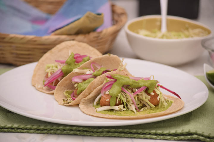 tacos de coliflor estilo Baja