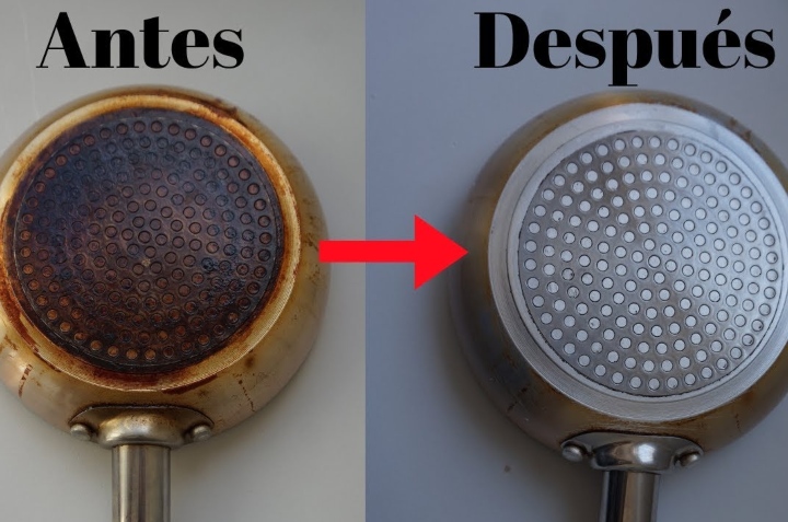 como quitar lo quemado del sartén