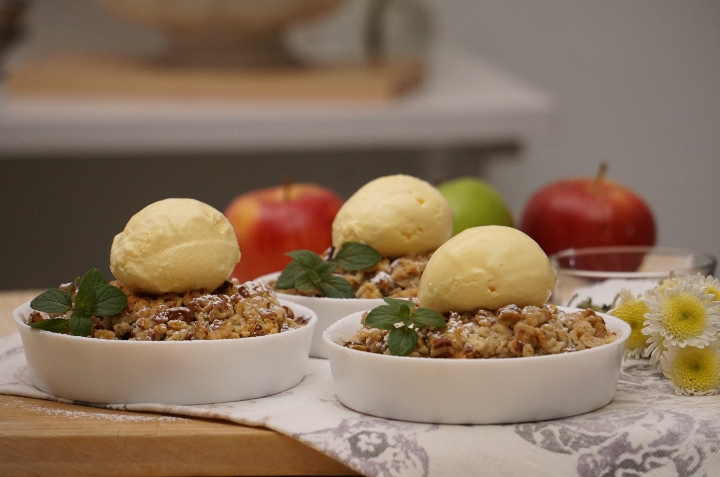 Crumble de manzana y avena