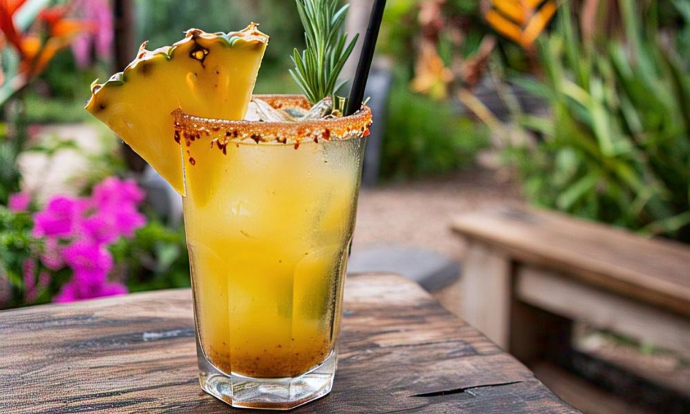 Bebida de piña enchilada con mezcal