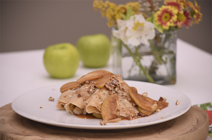 crepas de manzana y avena 