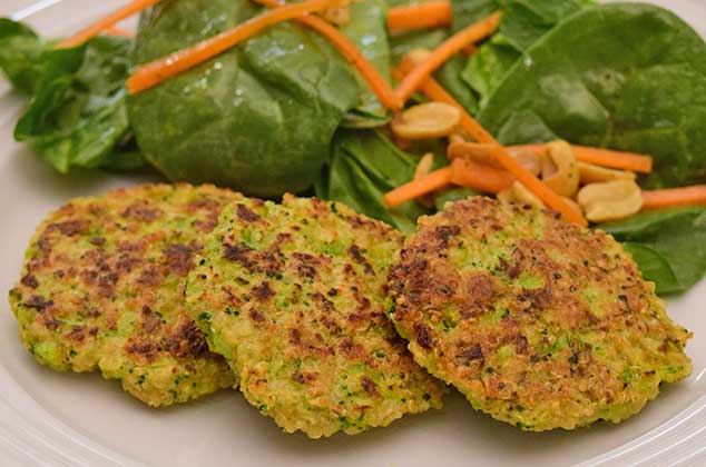 tortitas de quinoa y brocoli