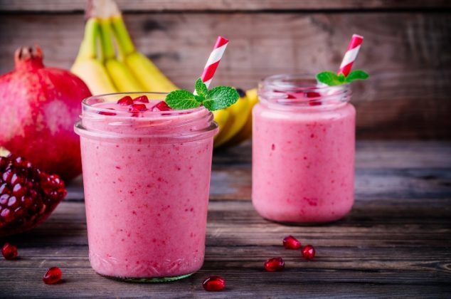 licuado de avena y granada