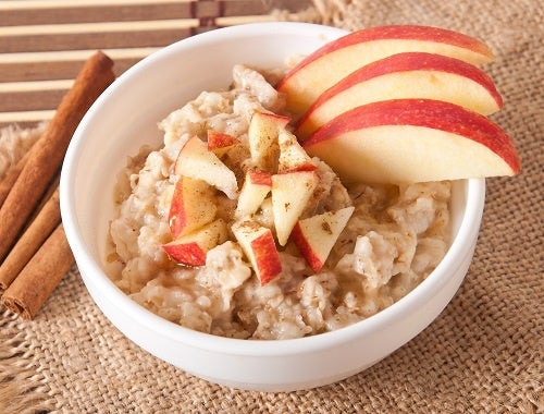 avena caliente con manzana