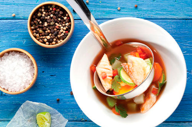 caldo de pescado bagre