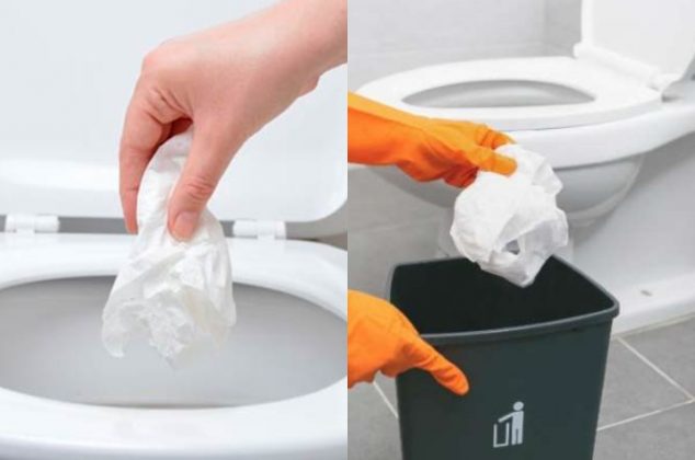 ¿El papel higiénico se debe tirar al bote de basura o en el inodoro?