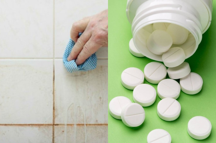 truco con aspirina para azulejos