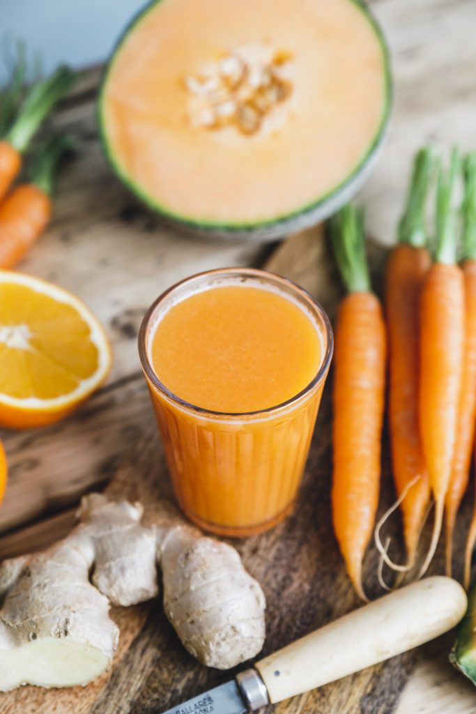 Batido de melón, naranja y zanahoria