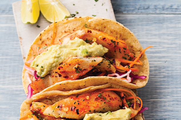 tacos de pescado al ajillo