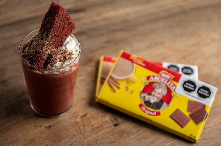 frappe red velvet con chocolate abuelita